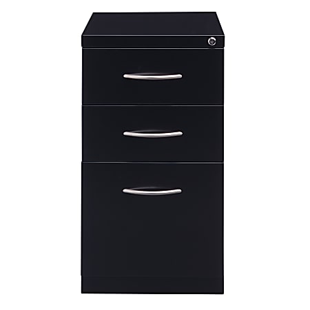 Hirsh® 23"D Vertical 3-Drawer Mobile Pedestal File Cabinet, Black
