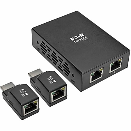 Eaton Tripp Lite Series 2-Port HDMI over Cat5/Cat6 Extender Kit, Power over Cable, Box-Style Transmitter, 2 Mini Receivers, 1080p @ 60 Hz, TAA