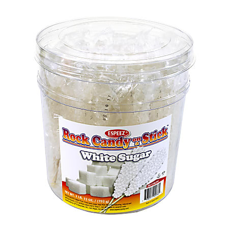 Espeez Rock Candy Sticks, 7", Clear White, Pack Of 36