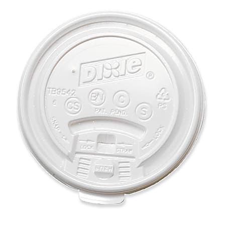 Dixie® PerfecTouch® Hot Cup Lids For 12-20 Oz. Cups, White, Box Of 1,000