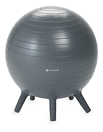 Gaiam Kids' Stay-N-Play XL Inflatable Ball Chair, Gray