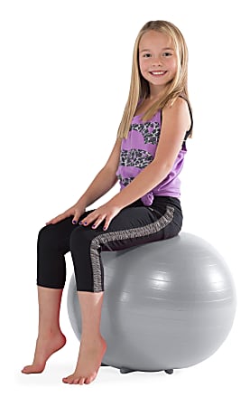 Gaiam Kids Stay N Play XL Inflatable Ball Chair Gray Office Depot