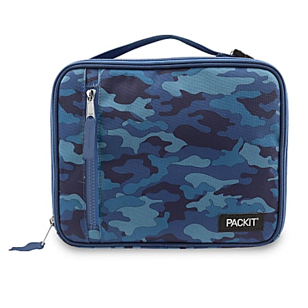 PackIt Freezable Classic Lunch Box 2 34 H x 10 14 W x 8 12 D Blue Camo -  Office Depot