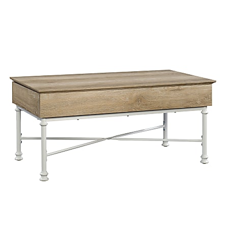 Sauder® Canal Street Lift-Top Coffee Table, Rectangular, Coastal Oak/White