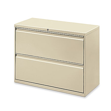 Lorell® Fortress 36"W x 18-5/8"D Lateral 2-Drawer File Cabinet, Putty