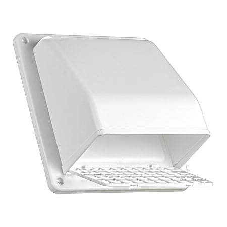 Lambro 6-In. Plastic Wall Exhaust or Air Intake Vent with Hinged Screen and Removable Damper, White, 351W - 351W