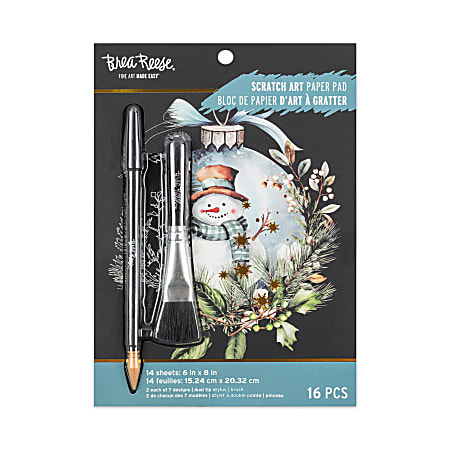 Brea Reese Scratch Art Paper Pad, 6" x 8", 14 Sheets, Winter Wonderland