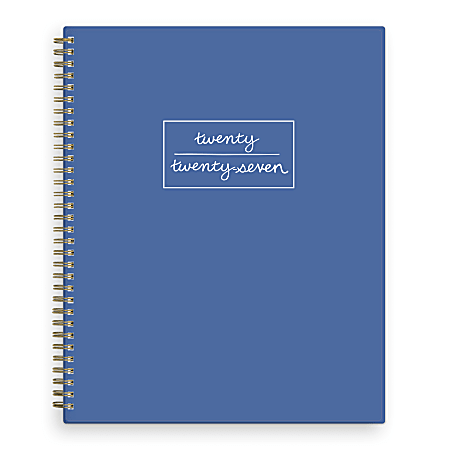 2027 Blue Sky Rachael Reese Solid Blueberry Weekly/Monthly Planning Calendar, 8.5x11, Safety Wirebound, PP Cover, Jan-Dec 2027, Qty 1