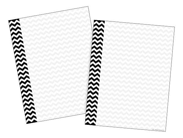 Barker Creek Computer Paper, Letter Paper Size, 60 Lb, Black Chevron, 100 Sheets