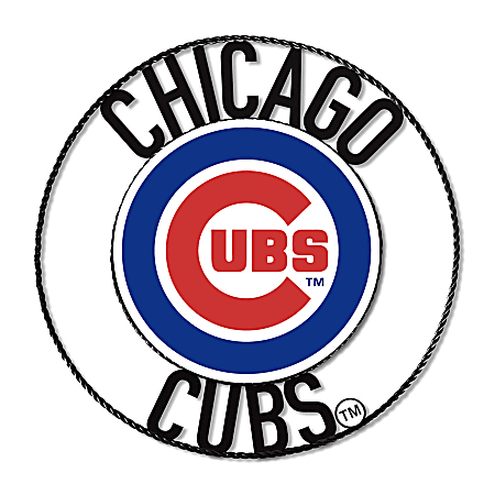 Imperial MLB Wrought Iron Wall Art, 24"H x 24"W x 1/2"D, Chicago Cubs