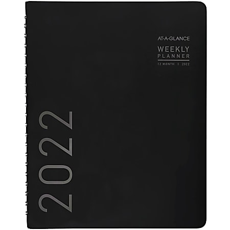 AT-A-GLANCE® Contemporary Weekly/Monthly Planner, 8-1/4" x 11", Black, January To December 2022, 70950X05