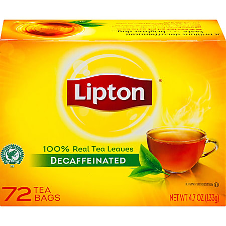 Lipton® Tea Bags, Decaffeinated, Box Of 72