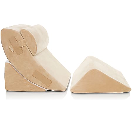 AllSett Health® 4-Piece Orthopedic Bed Wedge Pillows Set, 23-5/8”H x 27”W x 7-7/8”D, Beige