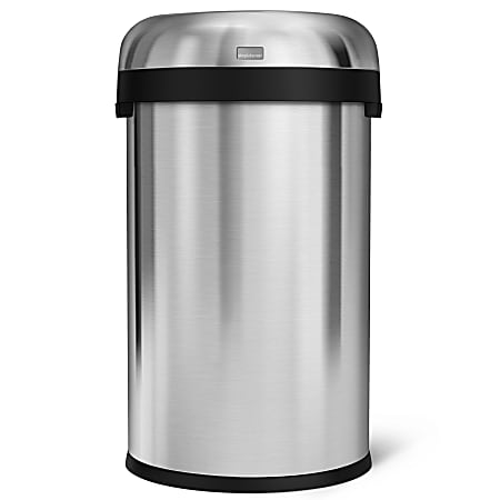 simplehuman Bullet Round Metal Open Trash Can 21 Gallons