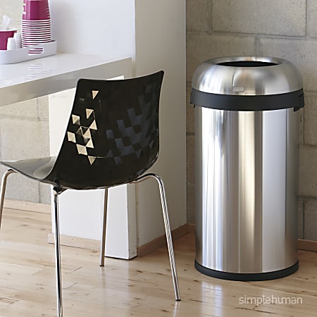 simplehuman Commercial Open Top Trash Can Bullet Round 21