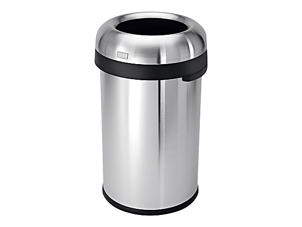 simplehuman Bullet Round Metal Open Trash Can 21 Gallons