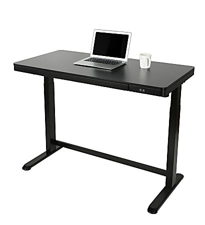 Realspace® Electric 48"W Height-Adjustable Standing Desk, Black