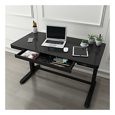 Realspace&reg; Electric 48"W Height-Adjustable Standing Desk, Black