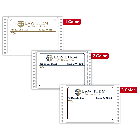 Custom Printed Pinfed Continuous-Feed Dot Matrix Color Labels, 2-15/16" x 4" Rectangle, Box Of 500 Labels