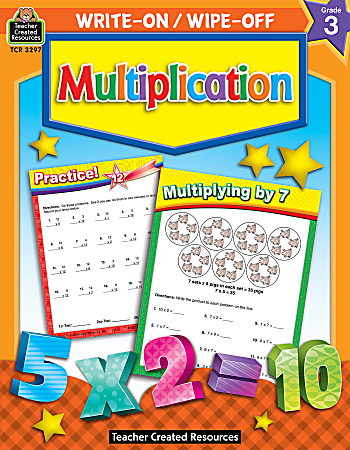 Teacher Created Resources Write-On/Wipe-Off Book, Multiplication, Grade 3