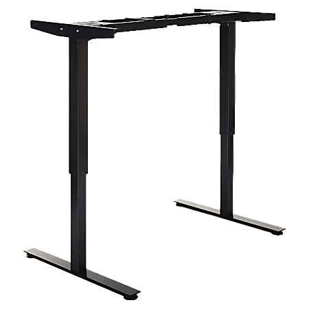 Lorell® Quadro Electric Sit-To-Stand Desk Two-Tier Base, Black