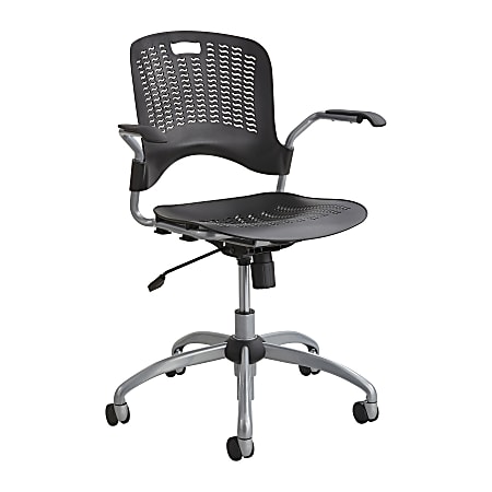 Safco® Sassy® Mid-Back Swivel Chair, Black/Silver