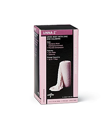 Medline Unna-Z Zinc-Oxide Impregnated Gauze Bandage, 3" x 10 Yd., Light Pink