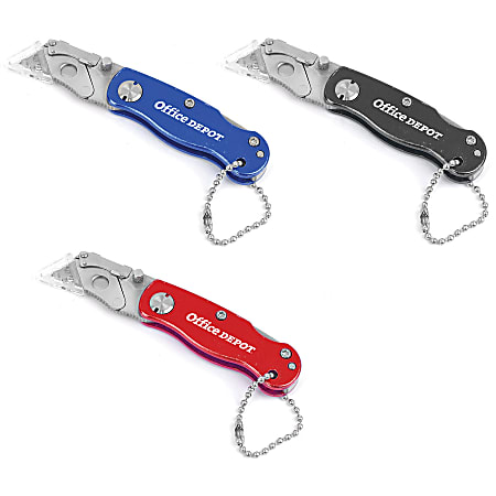 Office Depot® Brand Mini Lock Back Knife Keychain, Assorted Colors (No Color Choice)