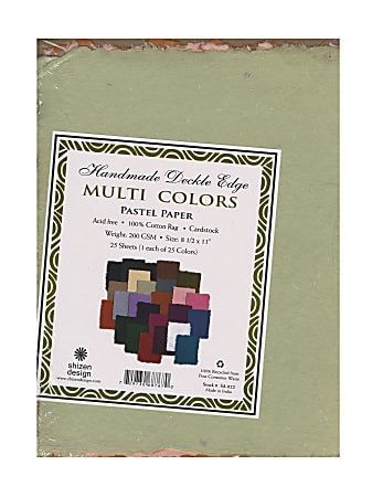 Shizen Design Pastel Paper, Multi Color, 8 1/2" x 11", Pack Of 25