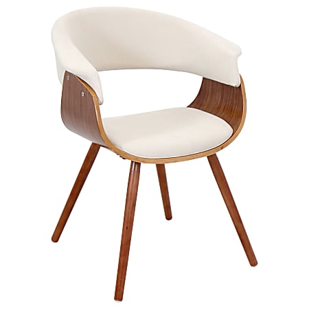 Lumisource Vintage Mod Chair, Cream/Walnut
