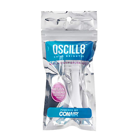 Conair® Oscill8 Rechargeable Toothbrush Replacement Brush Head, White