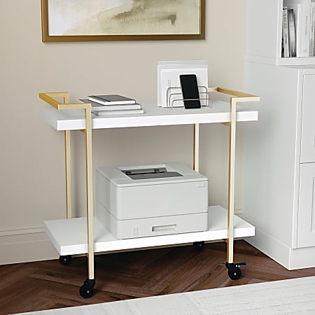 South Shore Axess 44 W Computer Desk With Storage Pure White - Office Depot