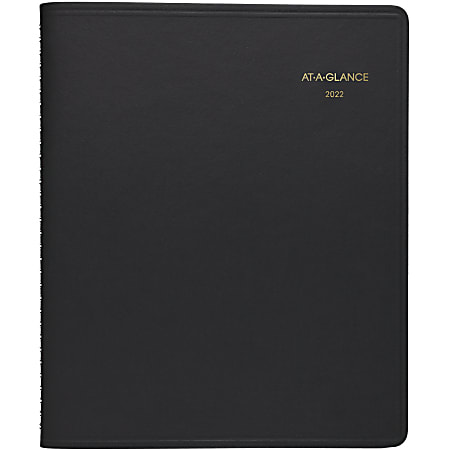 AT-A-GLANCE® Monthly Planner, 7" x 8-3/4", Black, January To December 2022, 7012005