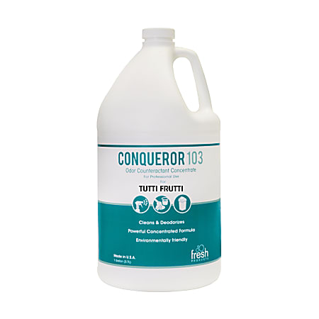 Fresh Products Conqueror 105 Liquid Concentrate, 1 Gallon, Tutti Frutti Fragrance, Pack Of 4 Bottles