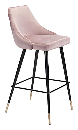 Zuo Modern® Piccolo Bar Chair, Pink/Black