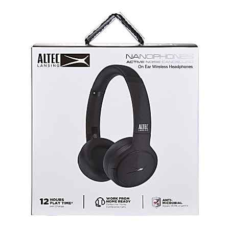 Altec Lansing NanoPhones ANC Wireless Headphones, Gray