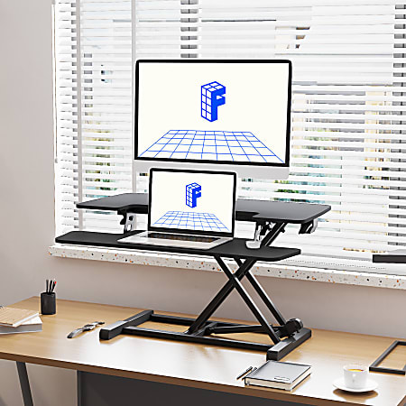 FlexiSpot M7 E Series Desk Riser 35 W Black - Office Depot