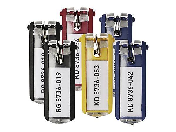 Durable Label Window Key Tags, Pack Of 24, Assorted Colors