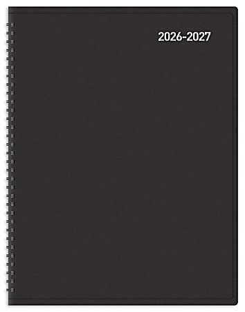2026-2027 Office Depot&reg; Brand 18-Month Academic Planner, 9" x 11", 30% Recycled, Black, July 2026 To December 2027