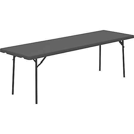 Dorel ZOWN 96" Commercial Blow Mold Folding Table - 4 Legs - 1000 lb Capacity x 96" Table Top Width x 30" Table Top Depth - 29.30" Height - Gray - High-density Polyethylene (HDPE), Resin - 1 Each