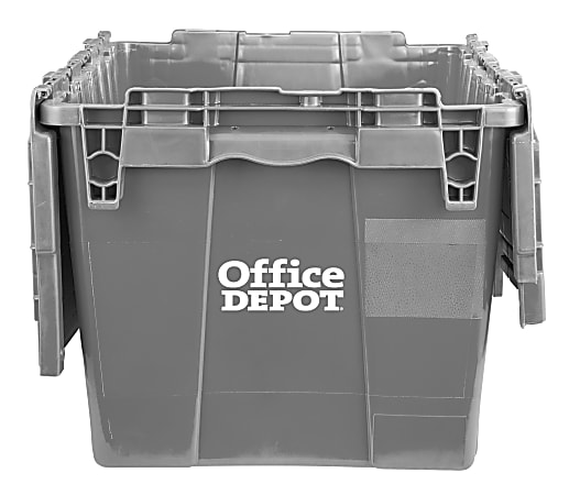 Greenmade Flip Top Lid Tote 12 Gallons BlackFrost - Office Depot