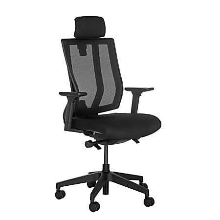 VARI Ergonomic Nylon High-Back Task Chair, With Headrest, Black