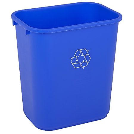 Highmark™ Recycling Bin, 6.5 Gallons, 15"H x 10"W x 14-1/4"D, Blue