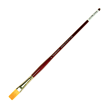 Grumbacher Goldenedge Oil and Acrylic Brush, Size 8, Flat Bristle, Synthetic, Red