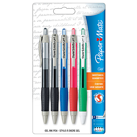 Paper Mate InkJoy Retractable Gel Pens Fine Point 0.5 mm Black Barrels  Assorted Ink Colors Pack Of 6 - Office Depot
