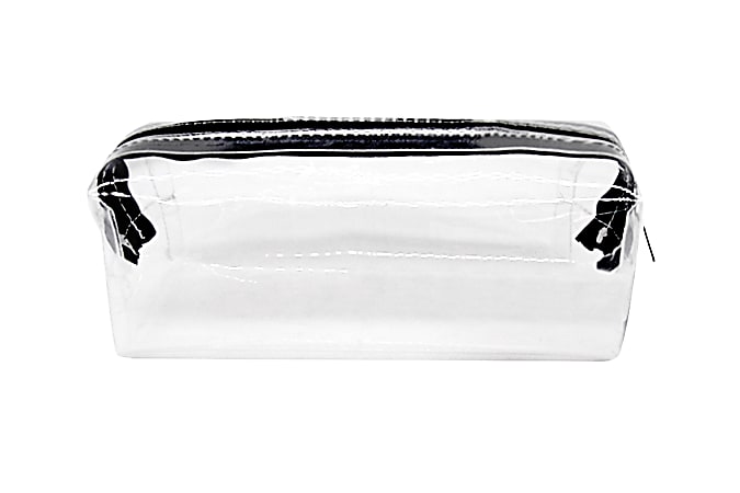 Office Depot® Brand Clear Tube Pencil Pouch, 7-1/4" x 2-3/4", Clear/Black