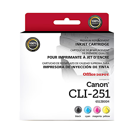 Office Depot® Brand Remanufactured Black, Cyan, Magenta, Yellow Inkjet Cartridge Replacement For Canon CLI-251, ODCLI251BCMY, Pack Of 4