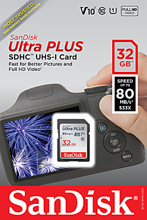 SanDisk Ultra PLUS SD Card 32GB - Office Depot