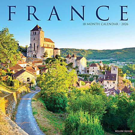 2026 Willow Creek Press Scenic Monthly Wall Calendar, 12" x 12", France, January To December, 51153