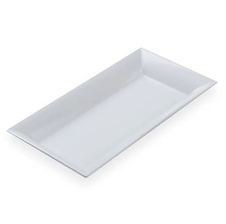 American Metalcraft Melamine Platters, 8-1/4" x 18", White, Case Of 12 Platters